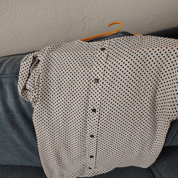 Jon & Anna - Polka Dot Women's Top size large black and white - Picture 3 of 8